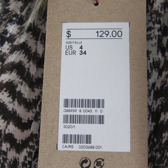 ISABEL MARANT H & M SILK FEATHER PRINT BOHO DRESS NWT $150 CELEB FAV - Picture 3 of 8